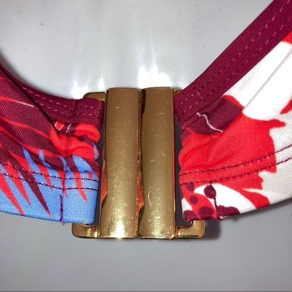 Swimsuits For All Floral Bikini Bra Top Plus Size 24 Red White Blue - Picture 4 of 6